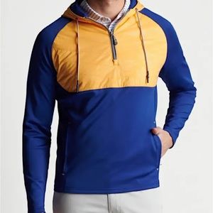 Peter Millar Men Hyperlight Weld Hybrid Half-Zip Jacket Size M NWT Yellow Navy